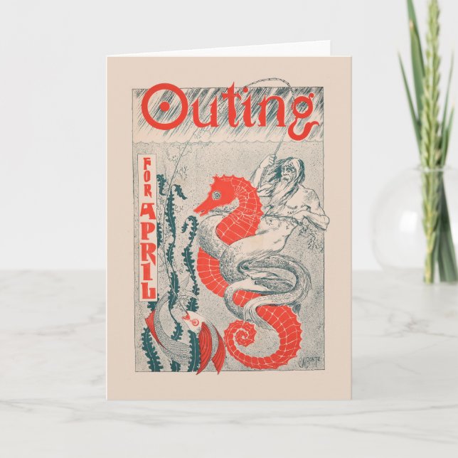 Outing for April, 1896 | Vintage Magazine Card (Front)