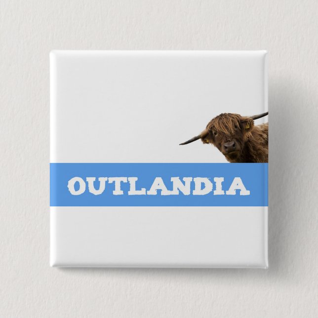 Outlandia Coo 15 Cm Square Badge (Front)