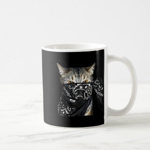 Outlaw Cat Funny Gangster Cat With Bandana  Coffee Mug