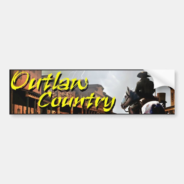 Outlaw Country Bumper Sticker (Front)