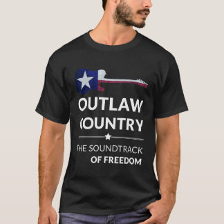 Outlaw Country The Soundtrack Of Freedom Guitar T-Shirt
