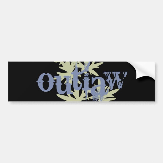Outlaw & Green Leaf Bumper Sticker (Front)