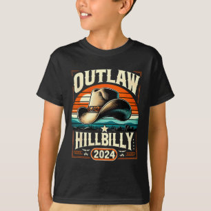 Outlaw Hillbilly 2024 Us Election Day Cowboy Hat  T-Shirt
