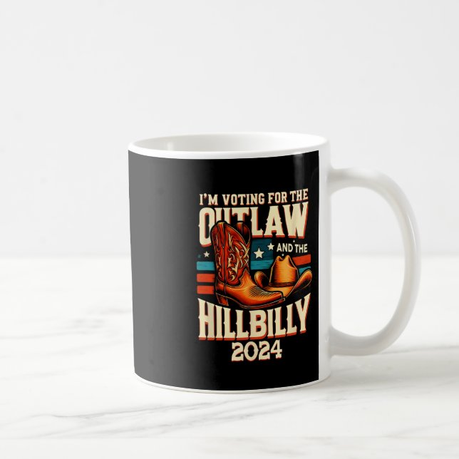 Outlaw Hillbilly 2024 Us Election Day Cowboy Shoes Coffee Mug (Right)