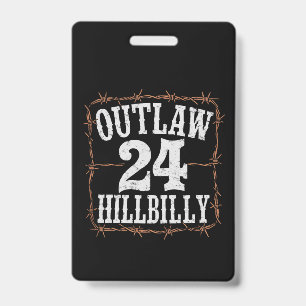 Outlaw Hillbilly 2024 Western Trump Vance 2024 ID Badge