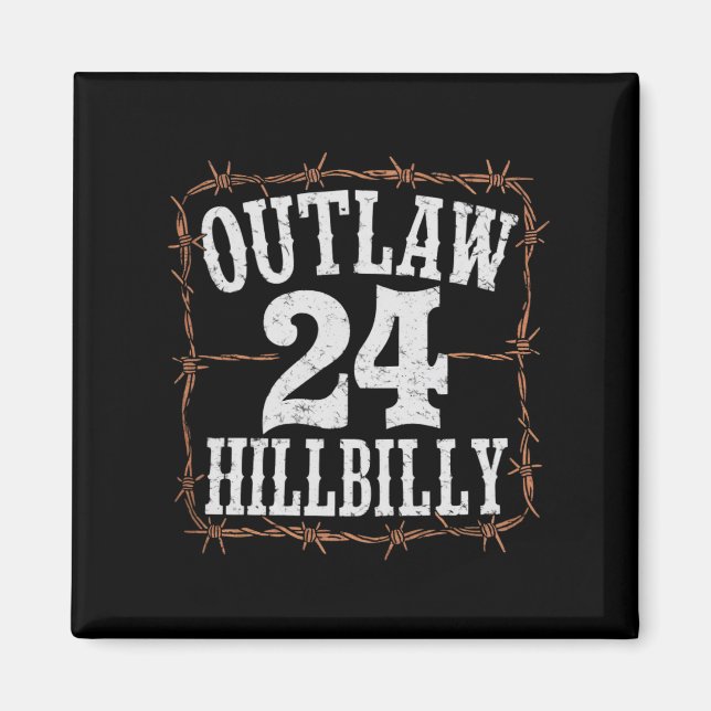 Outlaw Hillbilly 2024 Western Trump Vance 2024  Magnet (Front)