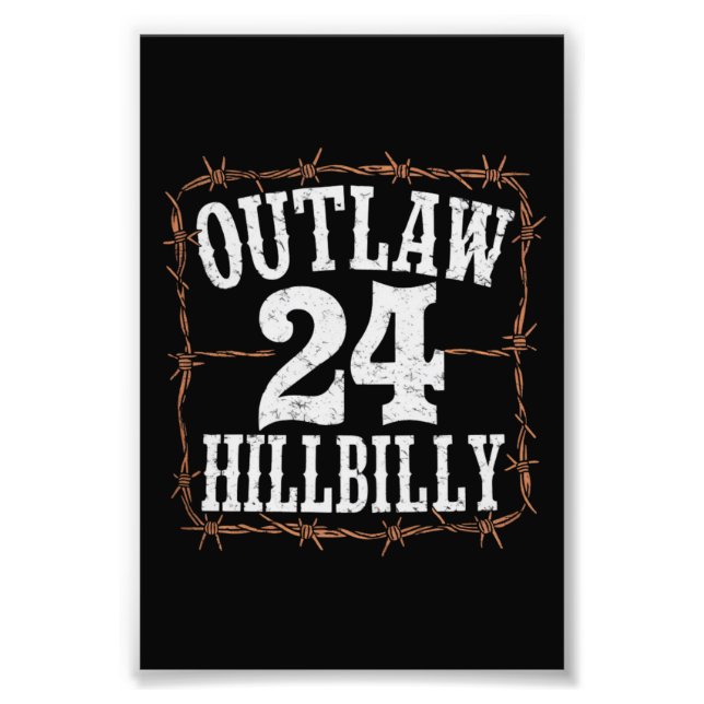 Outlaw Hillbilly 2024 Western Trump Vance 2024  Photo Print (Front)