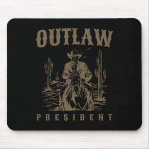 Outlaw President Trump Cowboy Trump Convicted Felo Mouse Mat