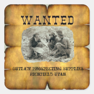 Outlaw Prospecting Supplies 2" Wanted Stickers