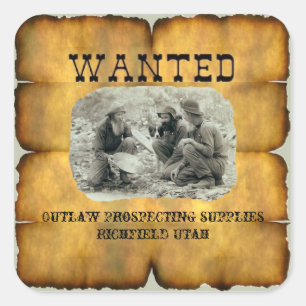 Outlaw Prospecting Supplies 3" Wanted Stickers