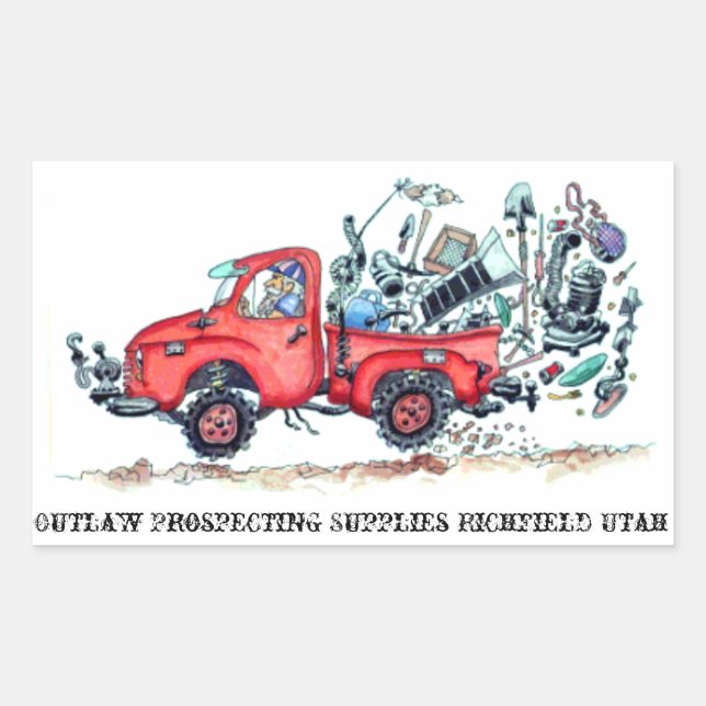Outlaw Prospecting Supplies Truck Sticker (Front)