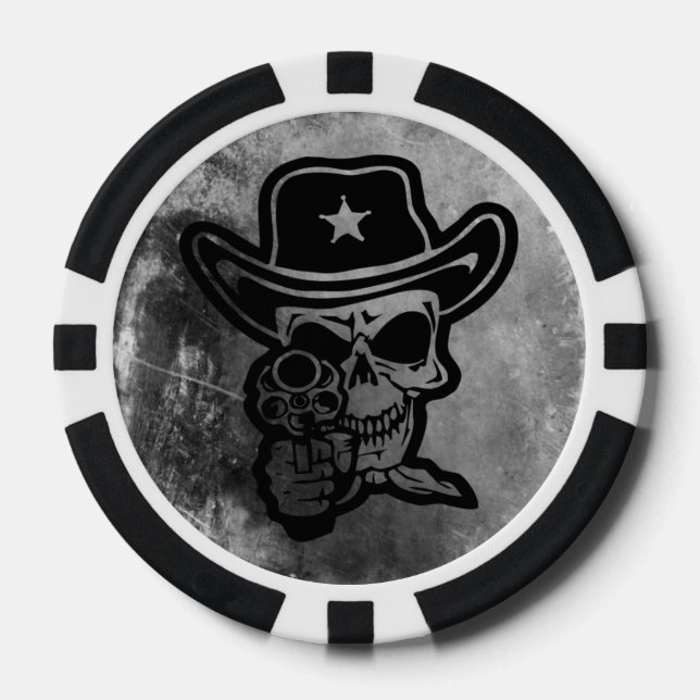 Outlaw Sherif Skull Poker Collection Poker Chips (Front)