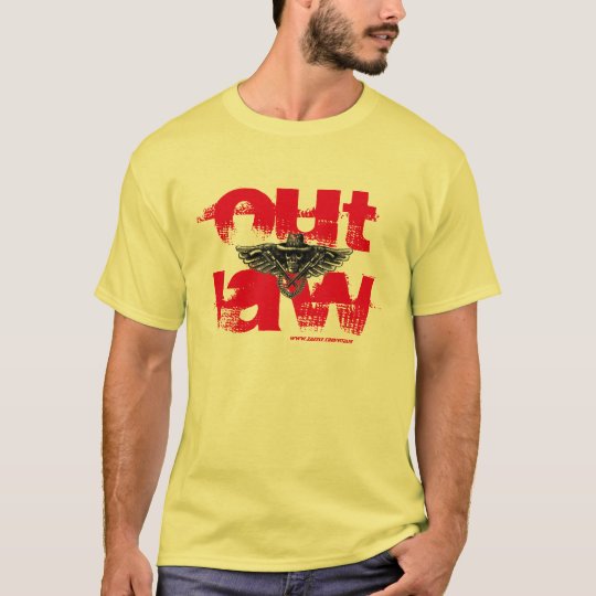 Outlaw skull and guns ink drawing art tshirt