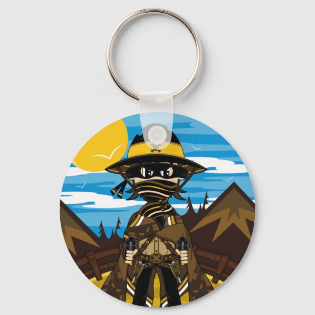 Outlaw Skull Cowboy Keychain (Front)