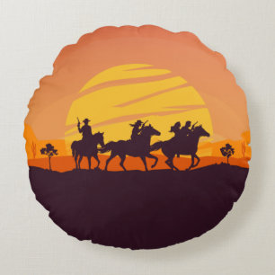Outlaw Sundown Round Cushion