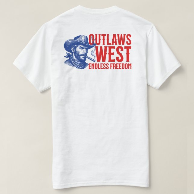 Outlaw West Cowboy T-Shirt (Design Back)