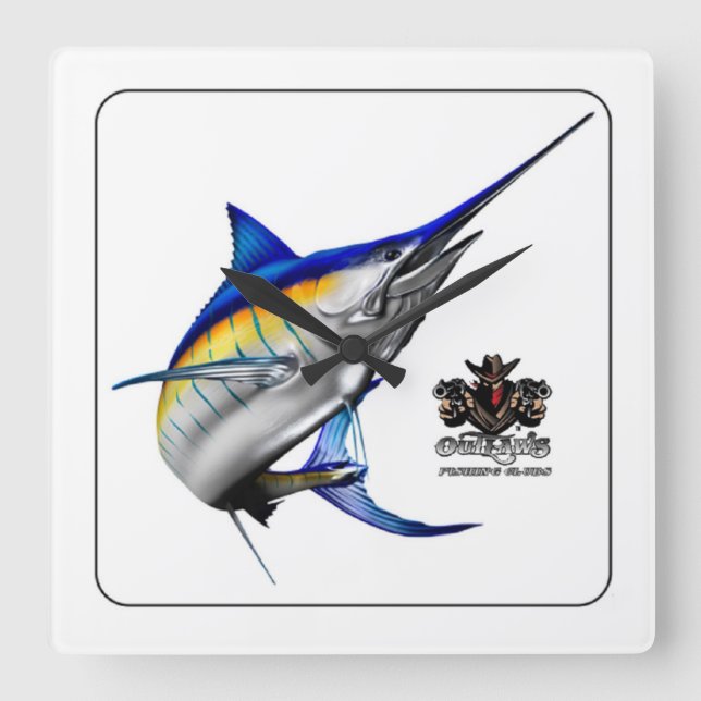 Outlaws Blue Marlin Wall Clock (Front)