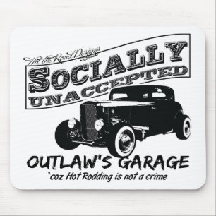 Outlaw's Garage. Socially unaccepted Hot Rods Mouse Mat