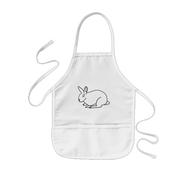 Outline art drawing, bunny rabbit colouring aprons (Front)