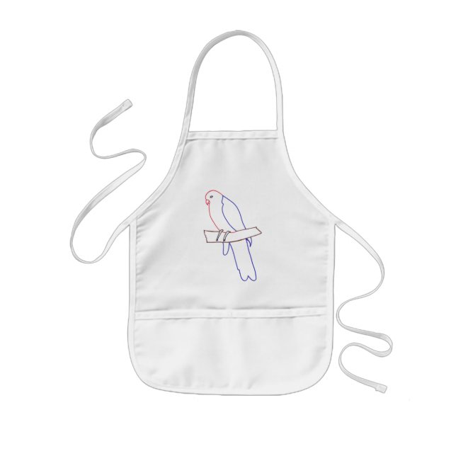 Outline art drawing, coloring parrot aprons (Front)