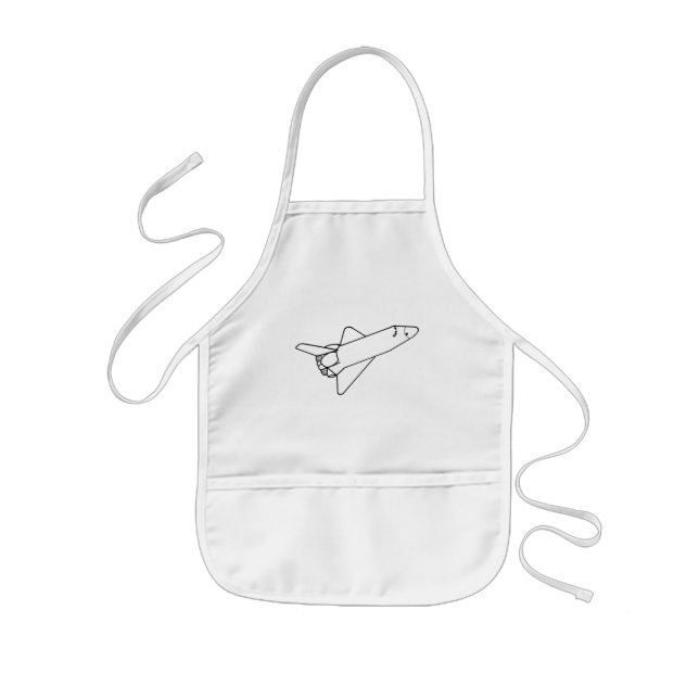 Outline Art Drawing colouring space shuttle aprons (Front)