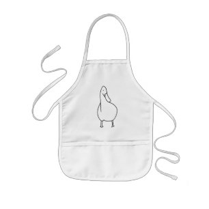 Outline art drawing, duck colouring aprons