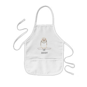 Outline art drawing, Hoot Owl Colouring Aprons