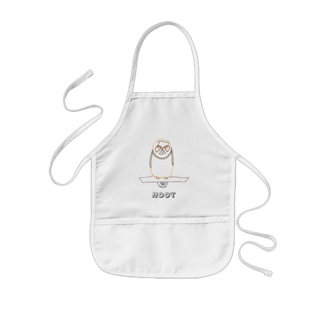 Outline art drawing, Hoot Owl Colouring Aprons (Front)