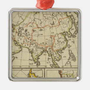 Outline Asia, S America, etc Metal Tree Decoration