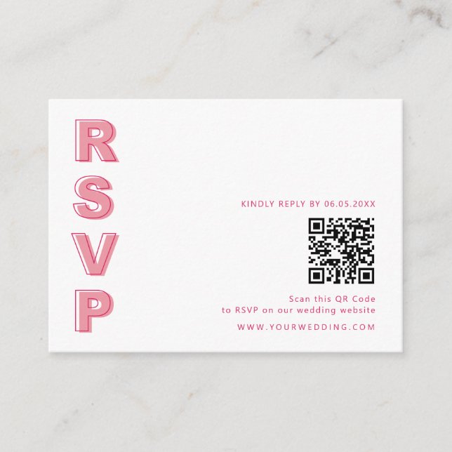 Outline Bold Type RSVP Barcode Enclosure Postcard (Front)