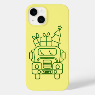 Outline Christmas truck Santa car front view Case-Mate iPhone 14 Case