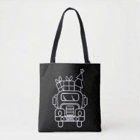 Outline Christmas truck Santa car front view