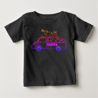 Outline Christmas truck Santa car side view