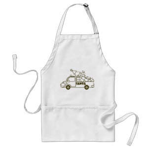 Outline Christmas truck Santa car side view Standard Apron