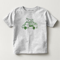 Outline Christmas truck Santa car side view