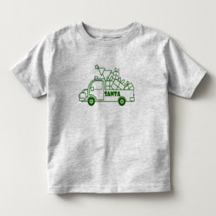 Outline Christmas truck Santa car side view Toddler T-Shirt
