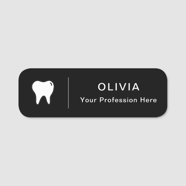 outline  dentist dental clinic name name tag (Front)