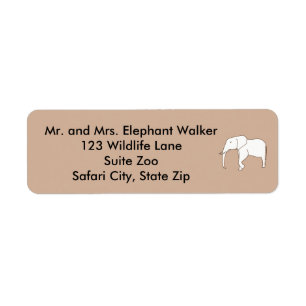 Outline Drawing of Elephant Address Labels