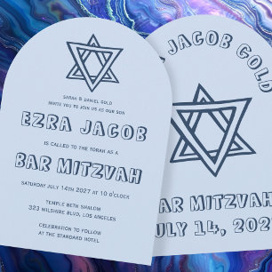OUTLINE LETTERS STAR Arch Custom Bar Mitzvah Invitation