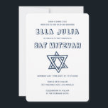 OUTLINE LETTERS STAR OF DAVID Custom Bat Mitzvah Invitation<br><div class="desc">Perfect card to announce a bar or bat mitzvah! Hand made art for you with star of david on the front and back side! FULLY CUSTOMIZABLE! Click on “Personalise” above to edit the text. Click "edit using design tool" to adjust the fonts, colours and placements and to delete the back...</div>