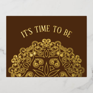 Outline Mandala - Vintage Style 2 Foil Holiday Postcard