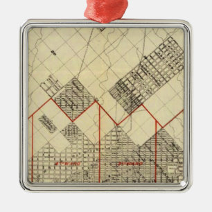 Outline Map of Duluth and Suburbs Metal Tree Decoration