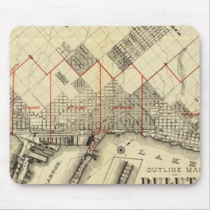 Outline Map of Duluth and Suburbs Mouse Mat