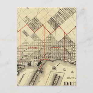 Outline Map of Duluth and Suburbs Postcard