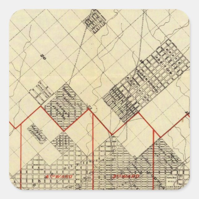 Outline Map of Duluth and Suburbs Square Sticker (Front)