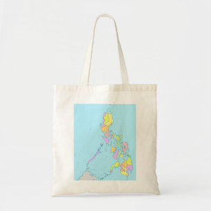 Outline map of the Philippines with colours Tote Bag