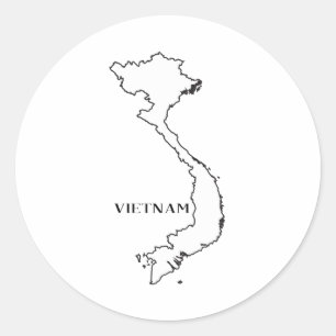 Outline Map Of Vietnam Classic Round Sticker