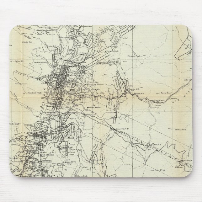 Outline Map of Washoe District Mouse Mat (Front)