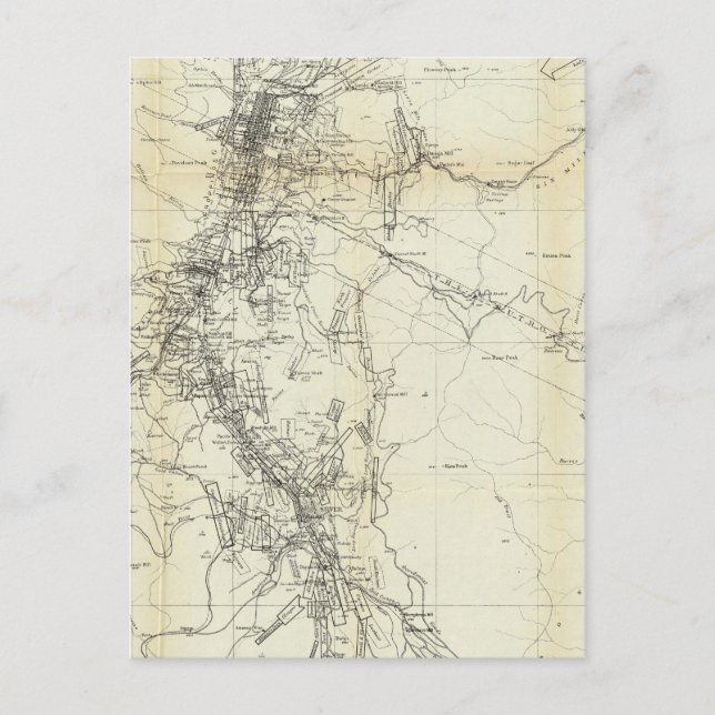 Outline Map of Washoe District Postcard (Front)