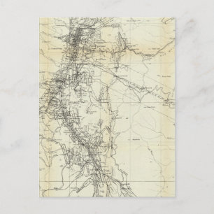 Outline Map of Washoe District Postcard